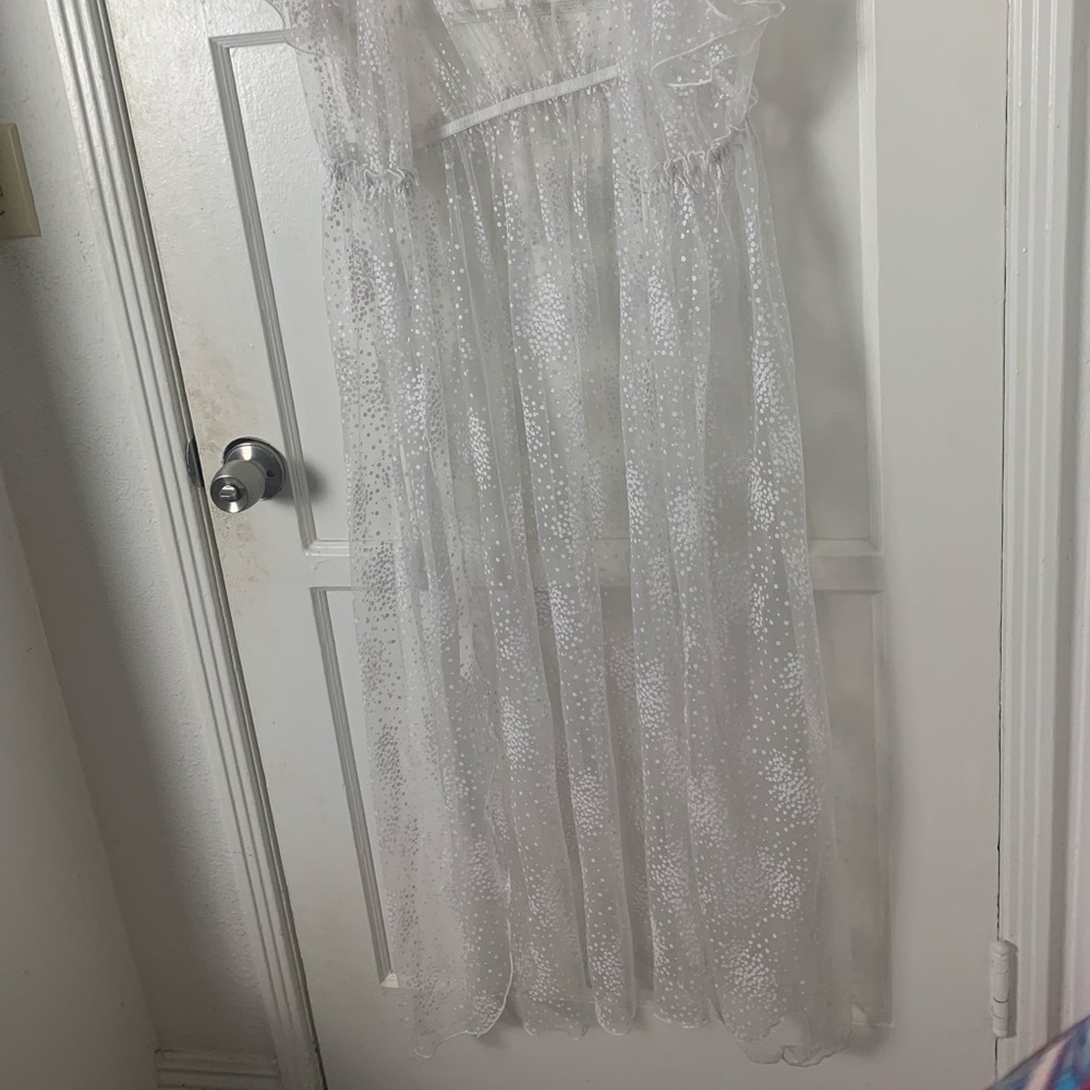 Floral Tulle Long Robe - Picture 2 of 5